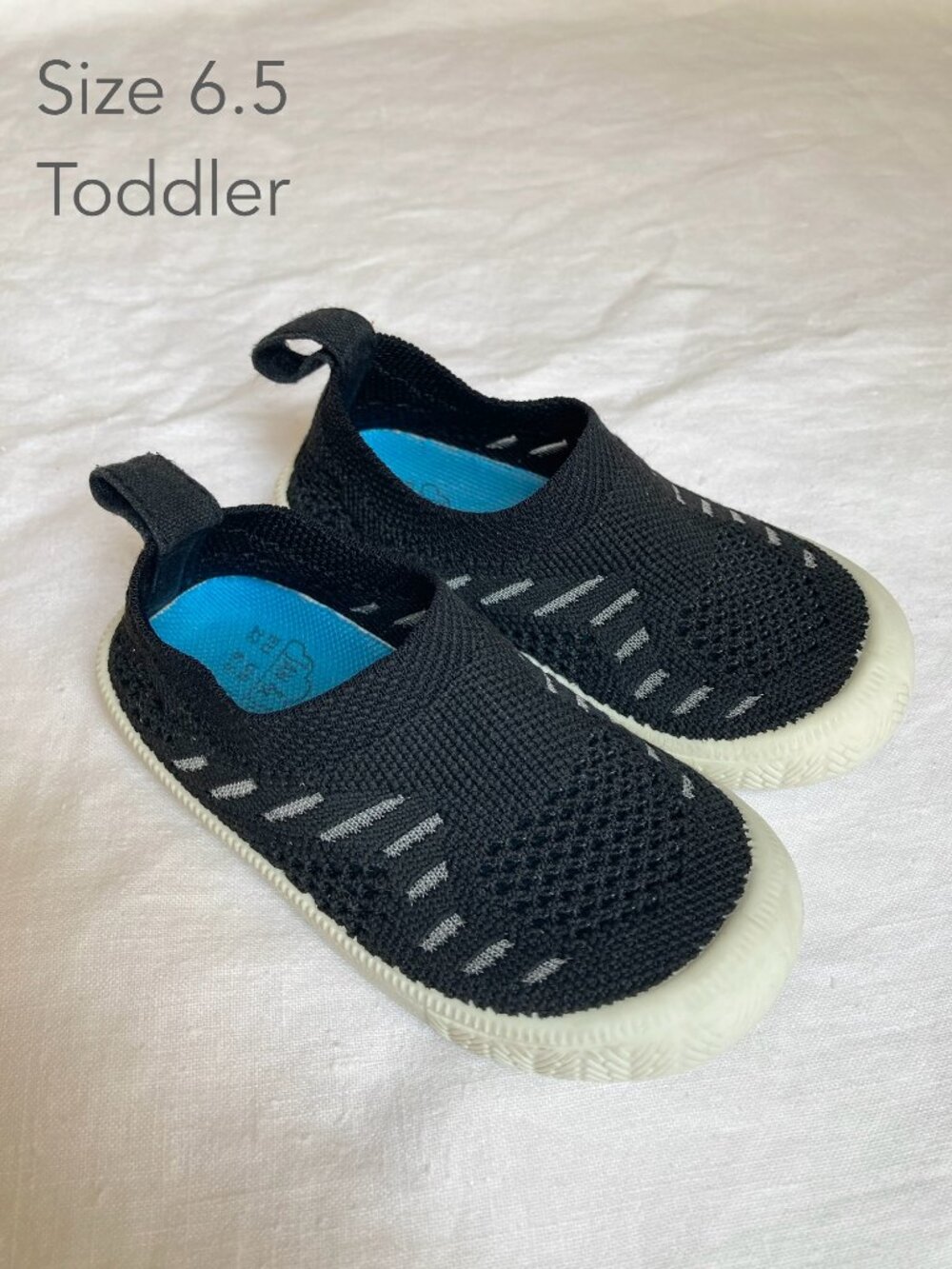 Jan & Jul Size 6.5 Toddler Black Breeze Knit Shoes Slip On Lightweight Fall